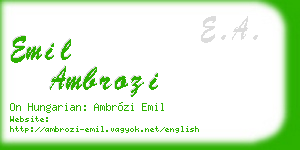 emil ambrozi business card